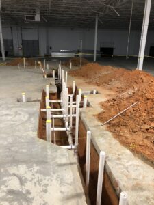 Commercial Plumbing Rough In Open Space