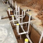 Underground Sewer Line Installation Trenching